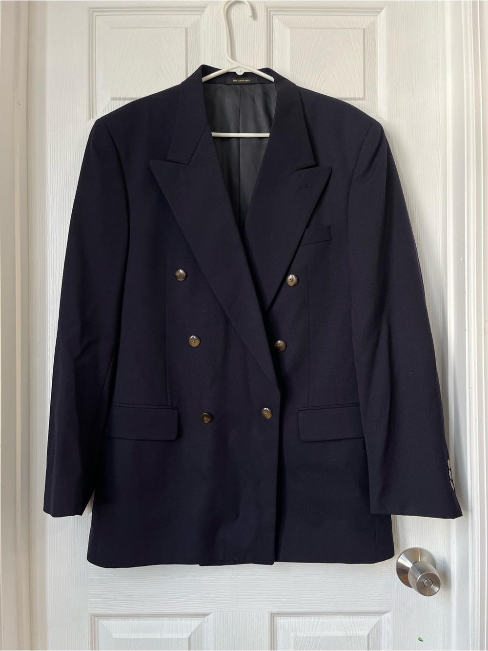 Givenchy Monsieur Navy Double Breasted Suit Jacket Blazer Size 42